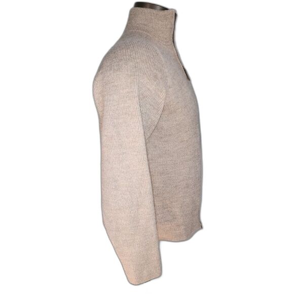 Tasso Elba Men's Beige 100% Wool Full Zip Sweater Size L - Picture 4 of 7